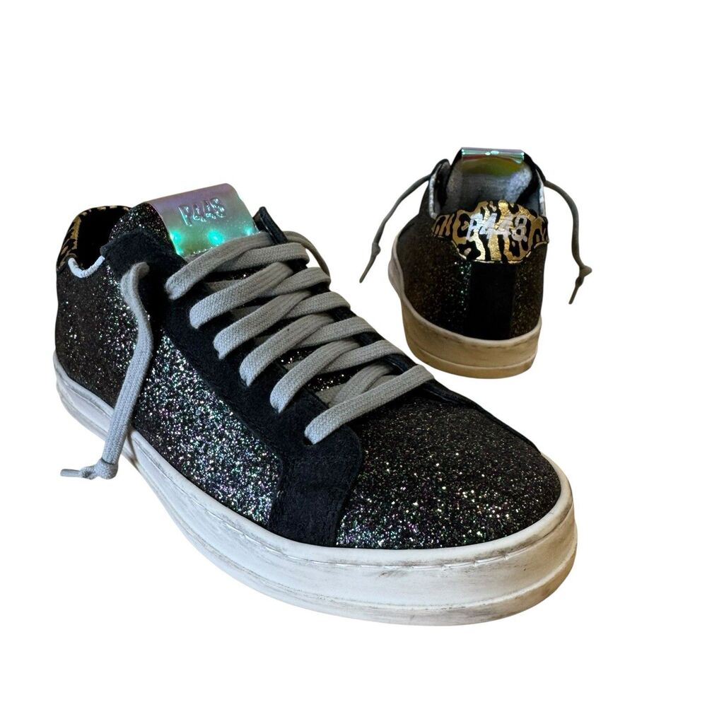 P448 John Multi Glitter Size EU 36 US 6-6.5 Low Top Casual Lux Shoes PRISTINE